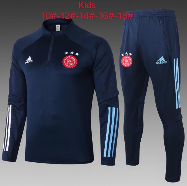 Ajax Kids Navy Sweatshirt and Pants Youth Training Kits 2020/21